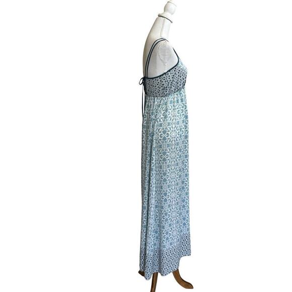Lovestitch babydoll maxi dress, blue/white, small, bohemian, festival, coastal - Picture 3 of 7